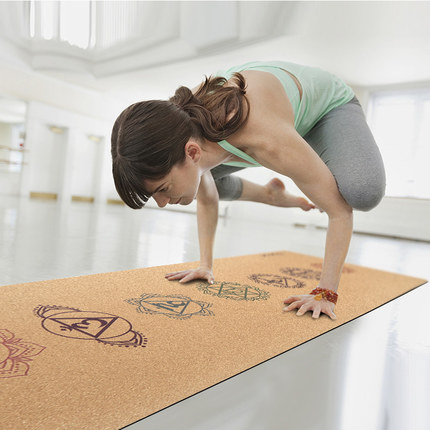 Tapis de yoga en liège avec vidéo de logo personnalisé
